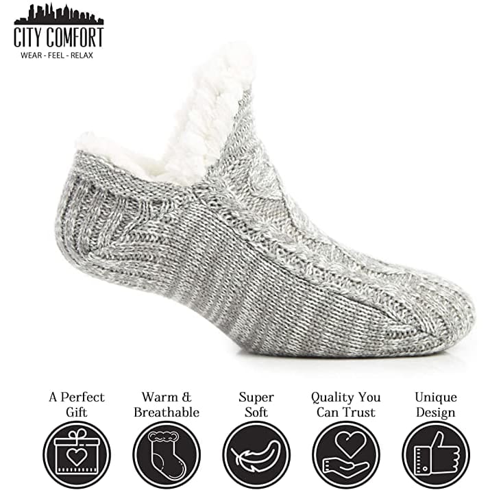 Citycomfort Fluffy Socks for Men and Women,size 5-8,non Slip Knitted Slipper Socks Citycomfort £7.95