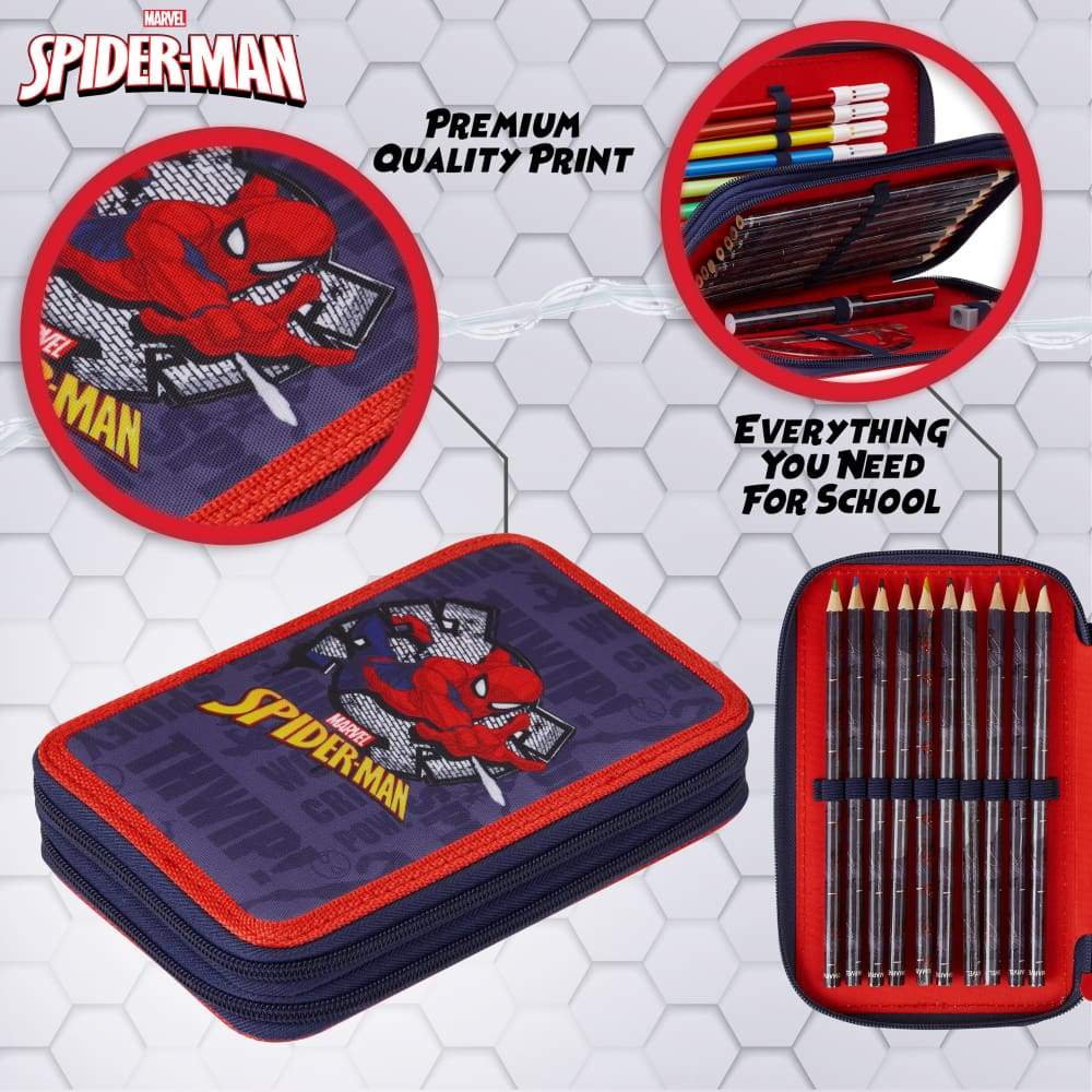 Marvel Spiderman Large Filled Pencil Case with Spiderman Stationary Supplies for Boys Pencil Case Spiderman £12.49