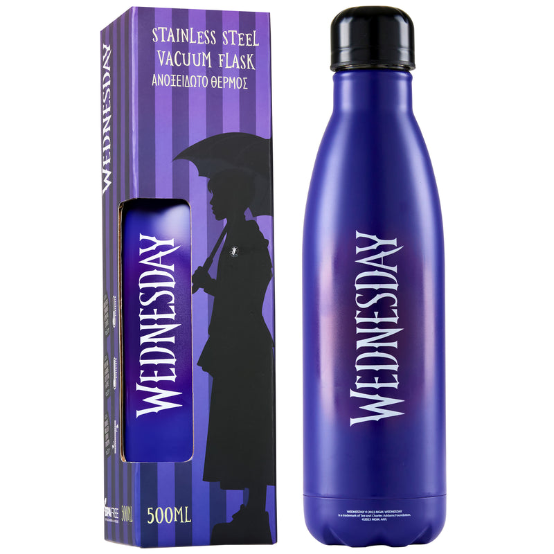 Wednesday Drink Flask Insulated Water Bottle - 500ml Capacity - Get Trend
