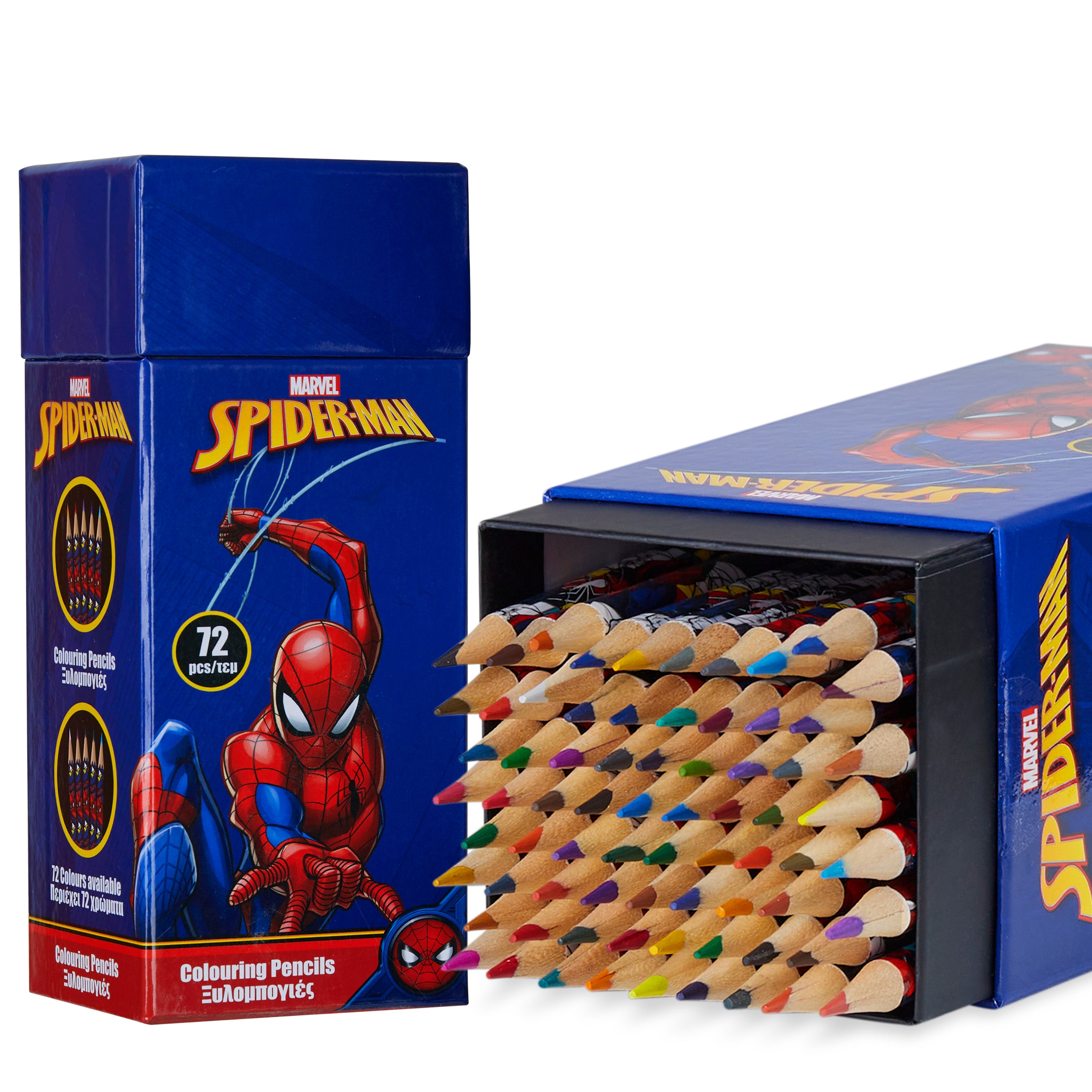 Marvel Colouring Pencils for Kids, 72 Pencils Colouring Box - Spiderman - Get Trend