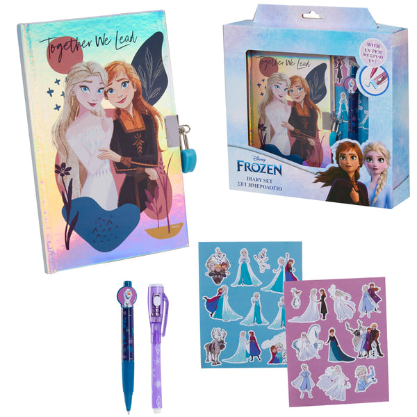 Disney Frozen Diary for Girls - Girls Diary with Lock, UV Invisible Ink Pen and Stickers Sheet
