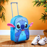 Disney Stitch Kids Suitcases on Wheels Foldable Trolley Bag Carry On Cabin Bag Hand Luggage Holiday Sleepover Trips Travel Essentials 43x30x14cm