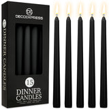 DECO EXPRESS Candles Set Classic Dripless Tapered Metallic Unscented 8H Burning Time, Decorative Dinner Candles for Restaurant Home Christmas