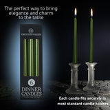 DECO EXPRESS Candles Set Classic Dripless Tapered Metallic Unscented 8H Burning Time, Decorative Dinner Candles for Restaurant Home Christmas