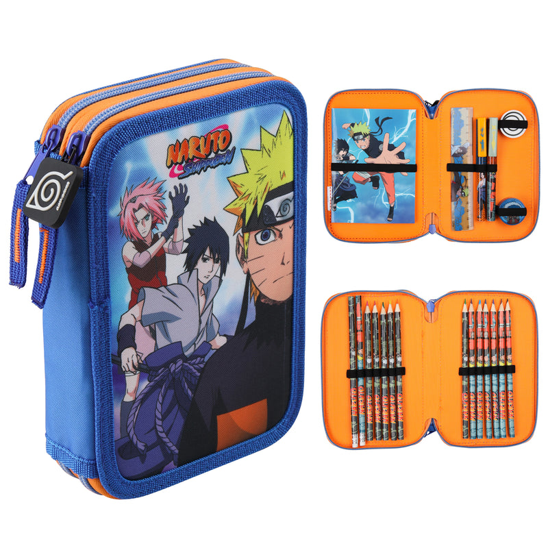 Naruto Pencil Case, Naruto Filled Large Pencil Case 2 Compartments