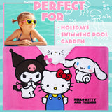 Hello Kitty Bath Towel with Hood for Kids Absorbent Kawaii Changing Robe Poncho Towel for Swimming Beach Towel Cinnamoroll Kuromi Holiday Essentials (Pink Towel Hello Kitty, 6-14 Years) - Get Trend