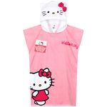 Hello Kitty Bath Towel with Hood for Kids Absorbent Kawaii Changing Robe Poncho Towel for Swimming Beach Towel Cinnamoroll Kuromi Holiday Essentials (Pink Poncho Hello Kitty, 4-14 Years) - Get Trend