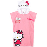 Hello Kitty Bath Towel with Hood for Kids Absorbent Kawaii Changing Robe Poncho Towel for Swimming Beach Towel Cinnamoroll Kuromi Holiday Essentials (Pink Poncho Hello Kitty, 4-14 Years) - Get Trend