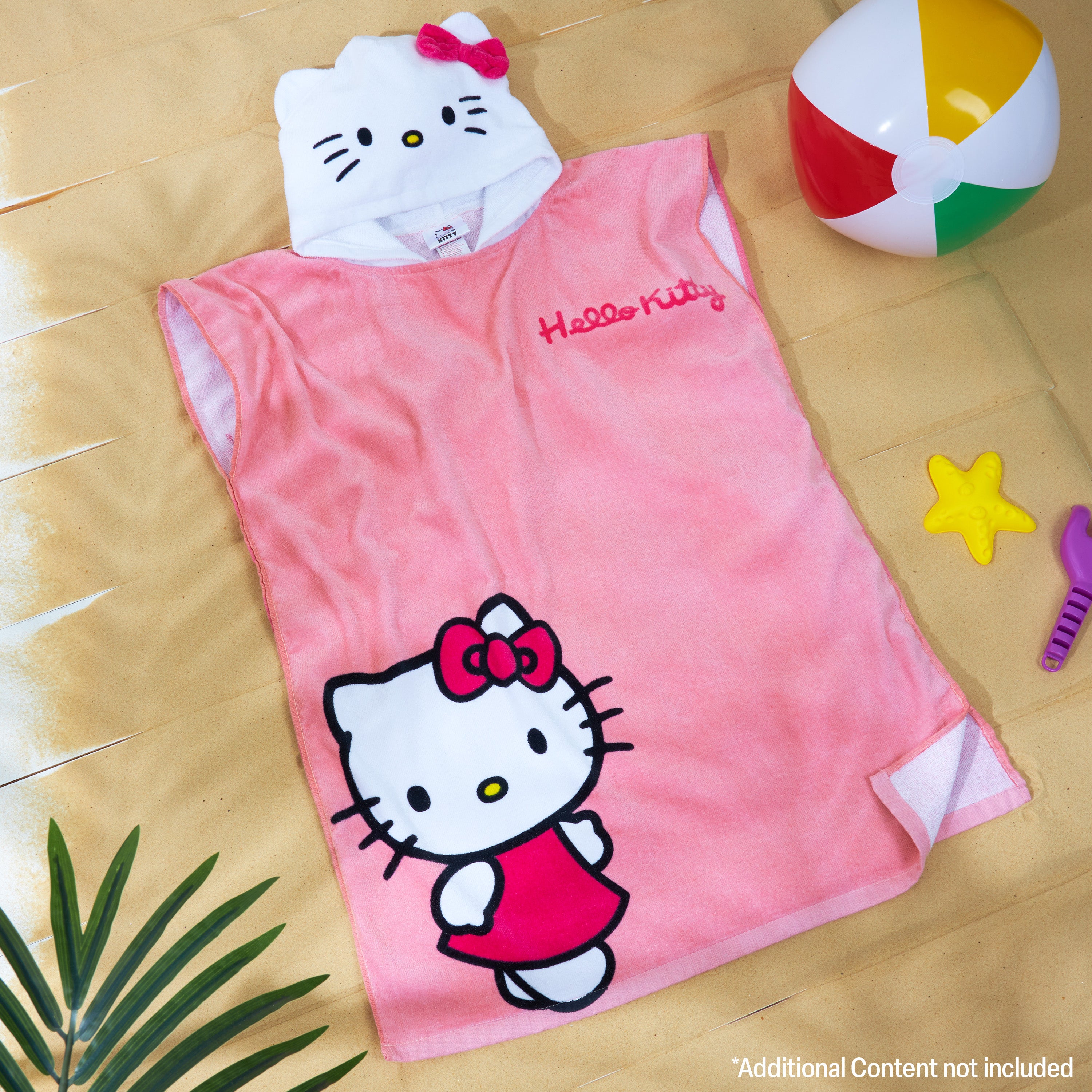 Hello Kitty Bath Towel with Hood for Kids Absorbent Kawaii Changing Robe Poncho Towel for Swimming Beach Towel Cinnamoroll Kuromi Holiday Essentials (Pink Poncho Hello Kitty, 4-14 Years) - Get Trend