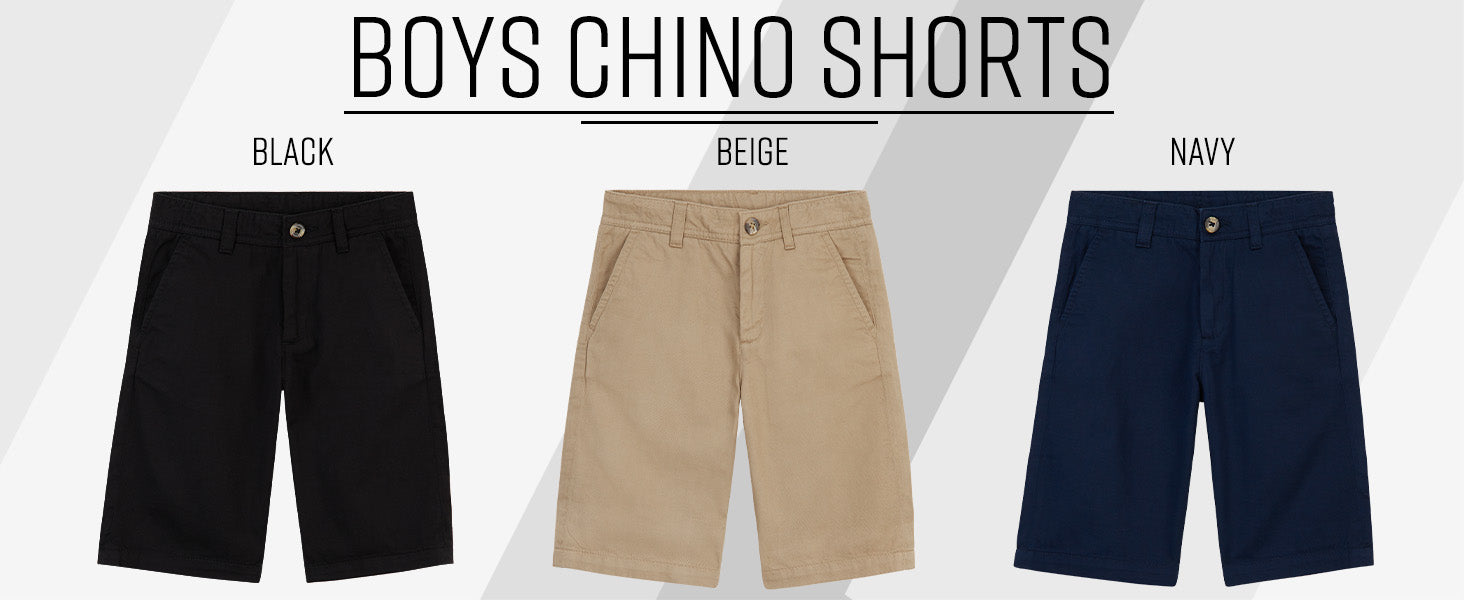 Boys' Chino Shorts,  Knee Length Boys Shorts with Adjustable Waist - Get Trend