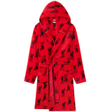 Liverpool F.C. Fleece Dressing Gown with Hood, Pockets, Tie Waist, Cosy Robe