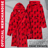 Liverpool F.C. Fleece Dressing Gown with Hood, Pockets, Tie Waist, Cosy Robe