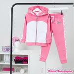 Barbie Girls Tracksuits - Zip Up Hoodie and Tracksuit Bottoms Set -LIGHT PINK - Get Trend