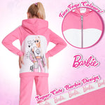 Barbie Girls Tracksuits - Zip Up Hoodie and Tracksuit Bottoms Set -LIGHT PINK - Get Trend