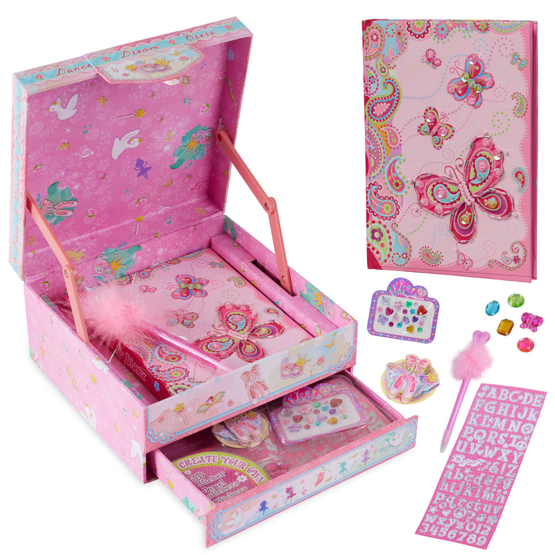 Diary for Girls, DIY Journal, Kids Scrapbook - Butterfly Box