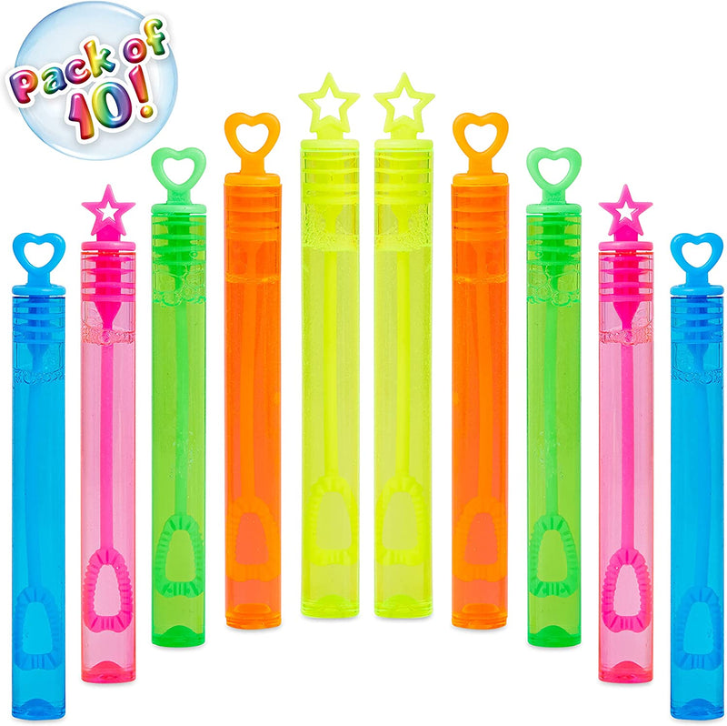 Bubble Wands for Kids with 5ml of Bubbles - 10 Bubble Wands