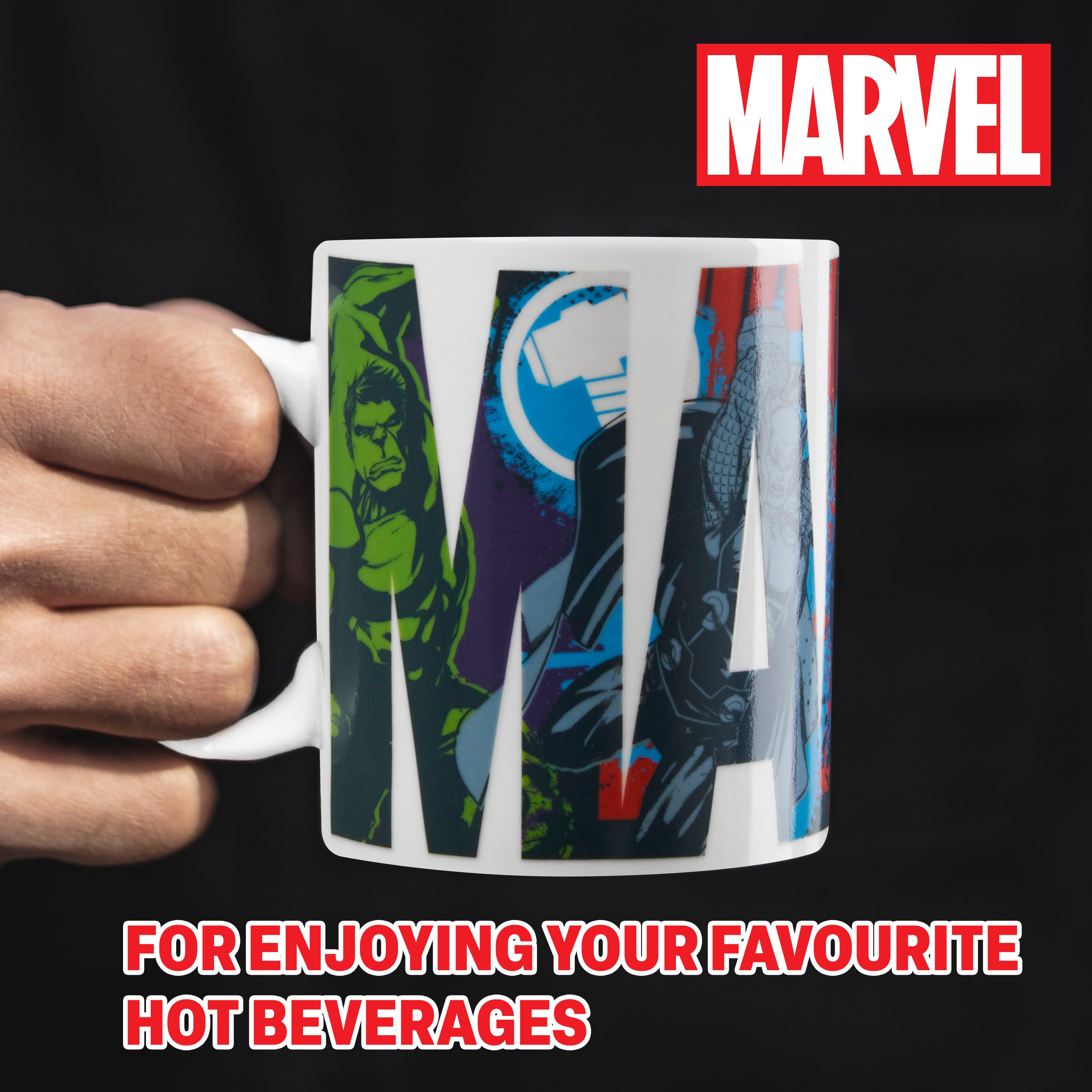 Marvel Coffee Mug Men Teenagers Boys 312ml Ceramic Heat Colour Changing Mug Gift Set Official Merchandise Gifts for Him - Get Trend