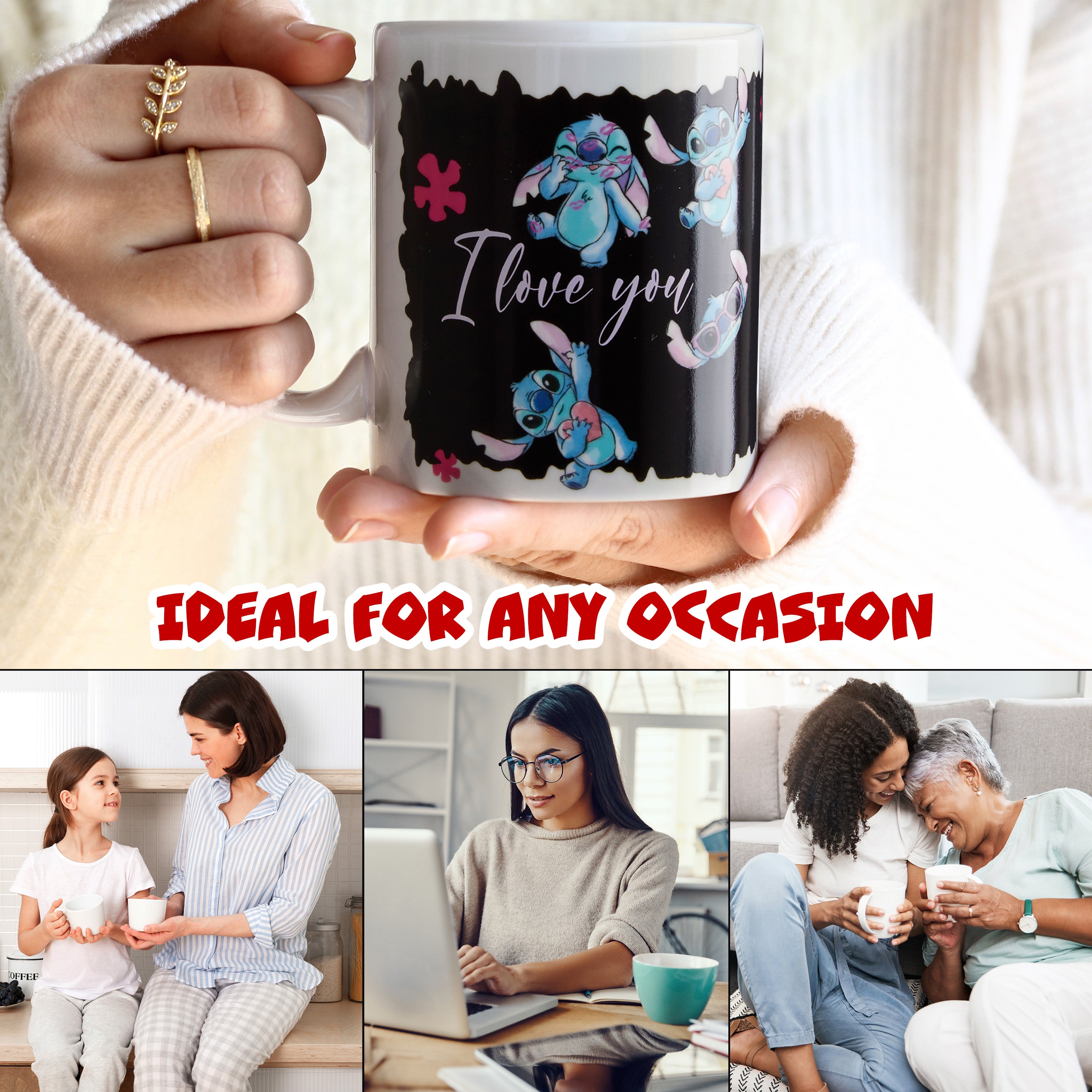Disney Stitch Coffee Mug Women Teenagers Girls 312ml Ceramic Heat Colour Changing Mug - Get Trend