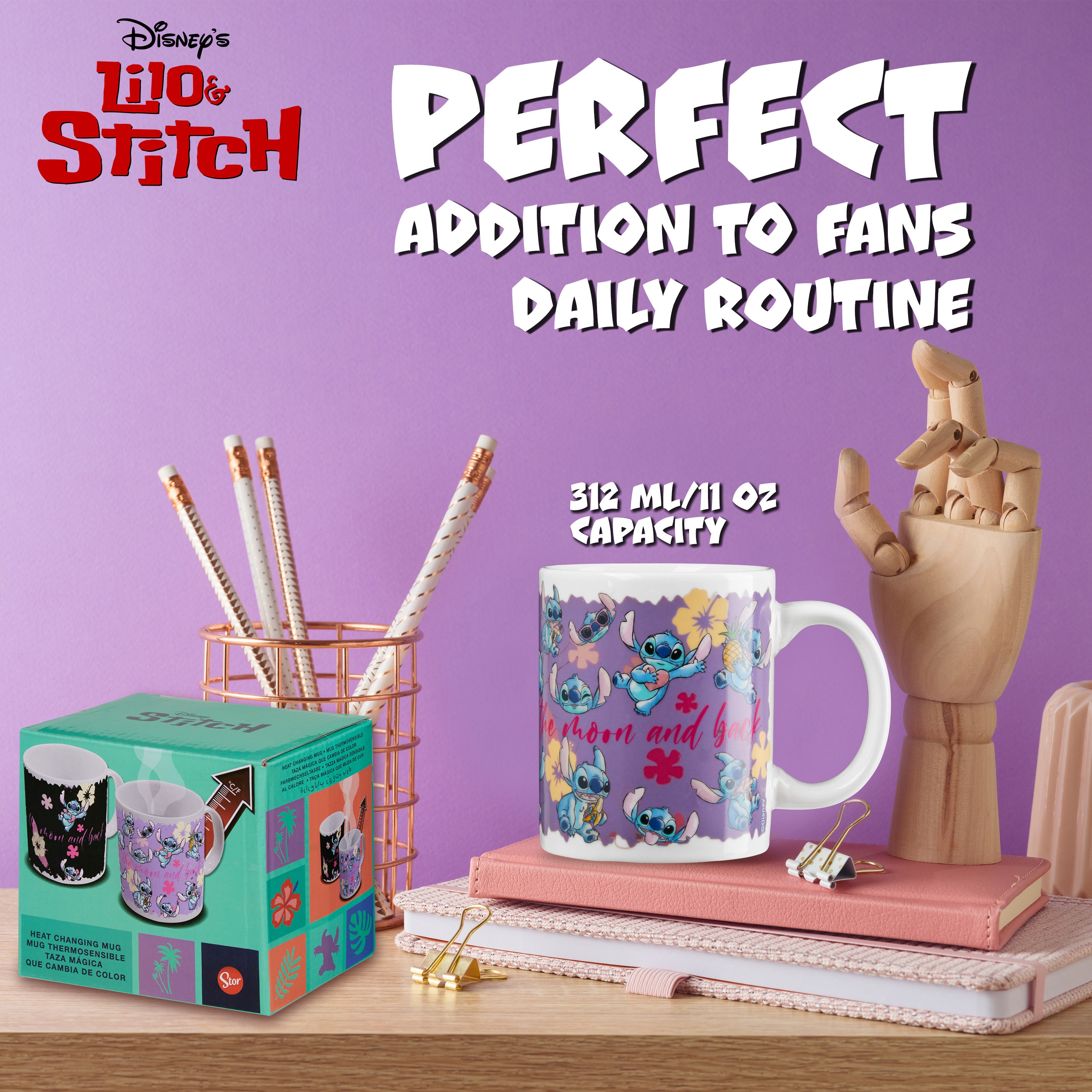 Disney Stitch Coffee Mug Women Teenagers Girls 312ml Ceramic Heat Colour Changing Mug - Get Trend