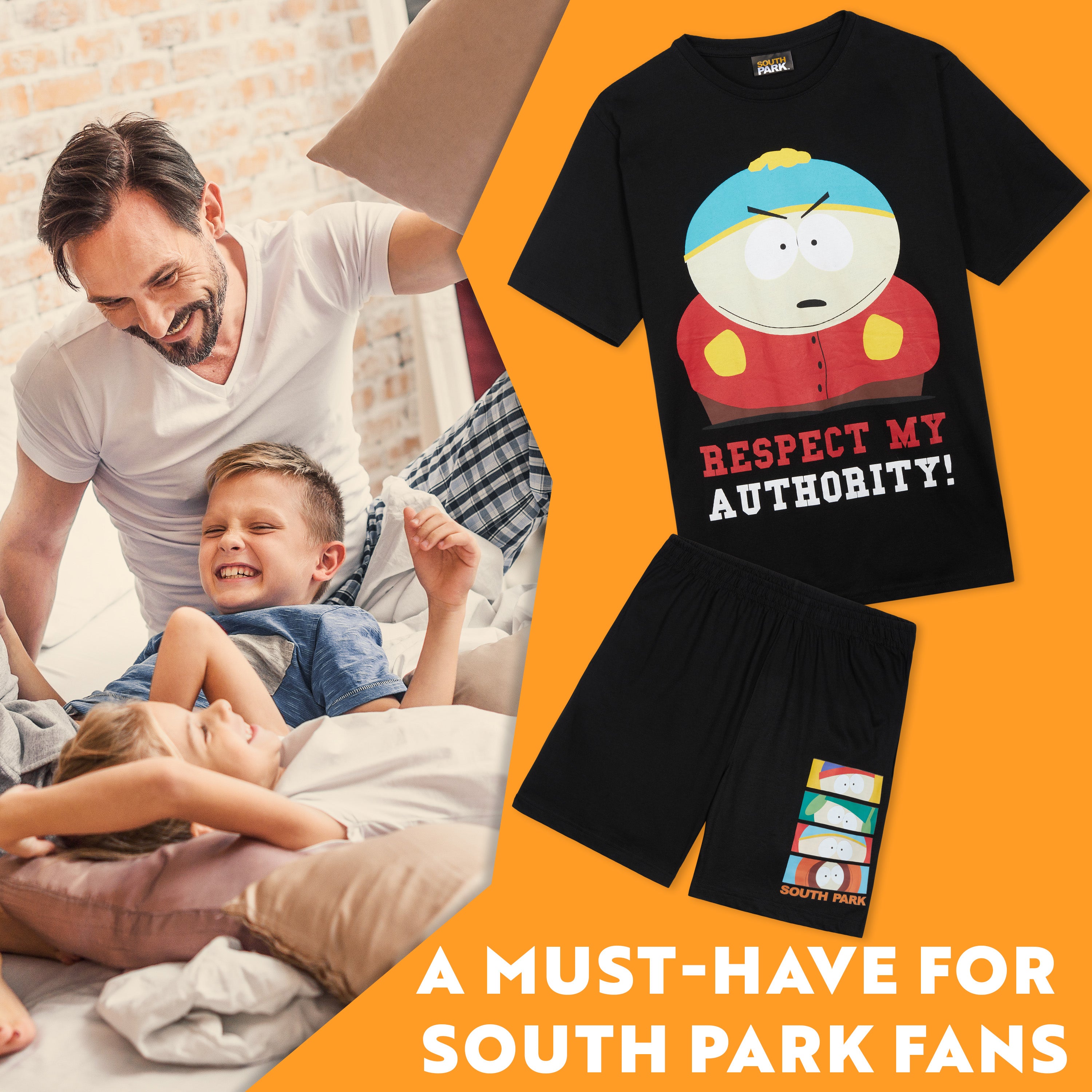 South Park Mens Pyjamas Set Short PJs Funny Nightwear Lounge Set Comfy Sleepwear - Get Trend