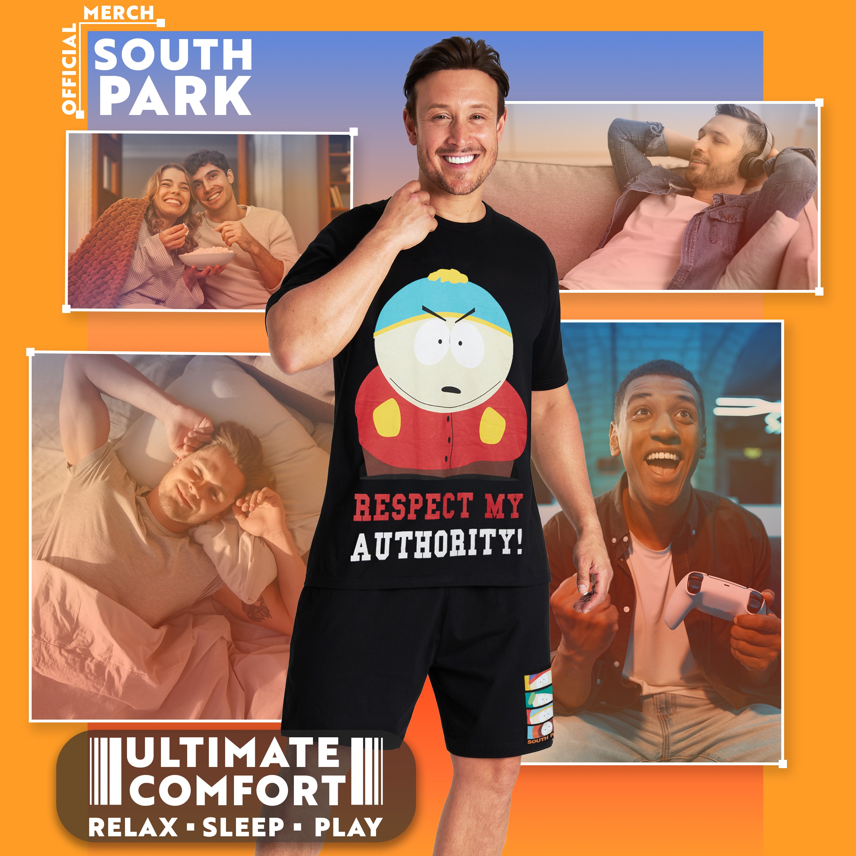 South Park Mens Pyjamas Set Short PJs Funny Nightwear Lounge Set Comfy Sleepwear - Get Trend
