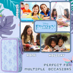 Disney Filled Pencil Case with Stationery for Kids, School Supplies Colouring Pencils, Markers - Gifts for Girls (Blue Frozen Double Zip) - Get Trend