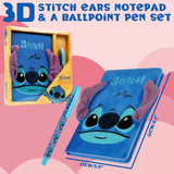 3D Stitch ears notepad and a ball point pen set