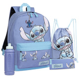 Disney Stitch School Bag Set, Backpack, Drawstring Bag, Pencil Case, Water Bottle ,Keyring