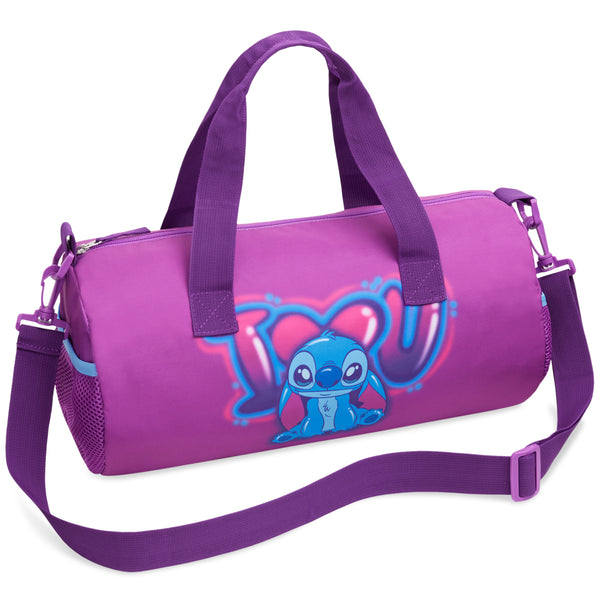 Disney Kids Sports Bag, 40 x 20 x 20cm 2 Pockets Adjustable Strap (Purple Stitch)