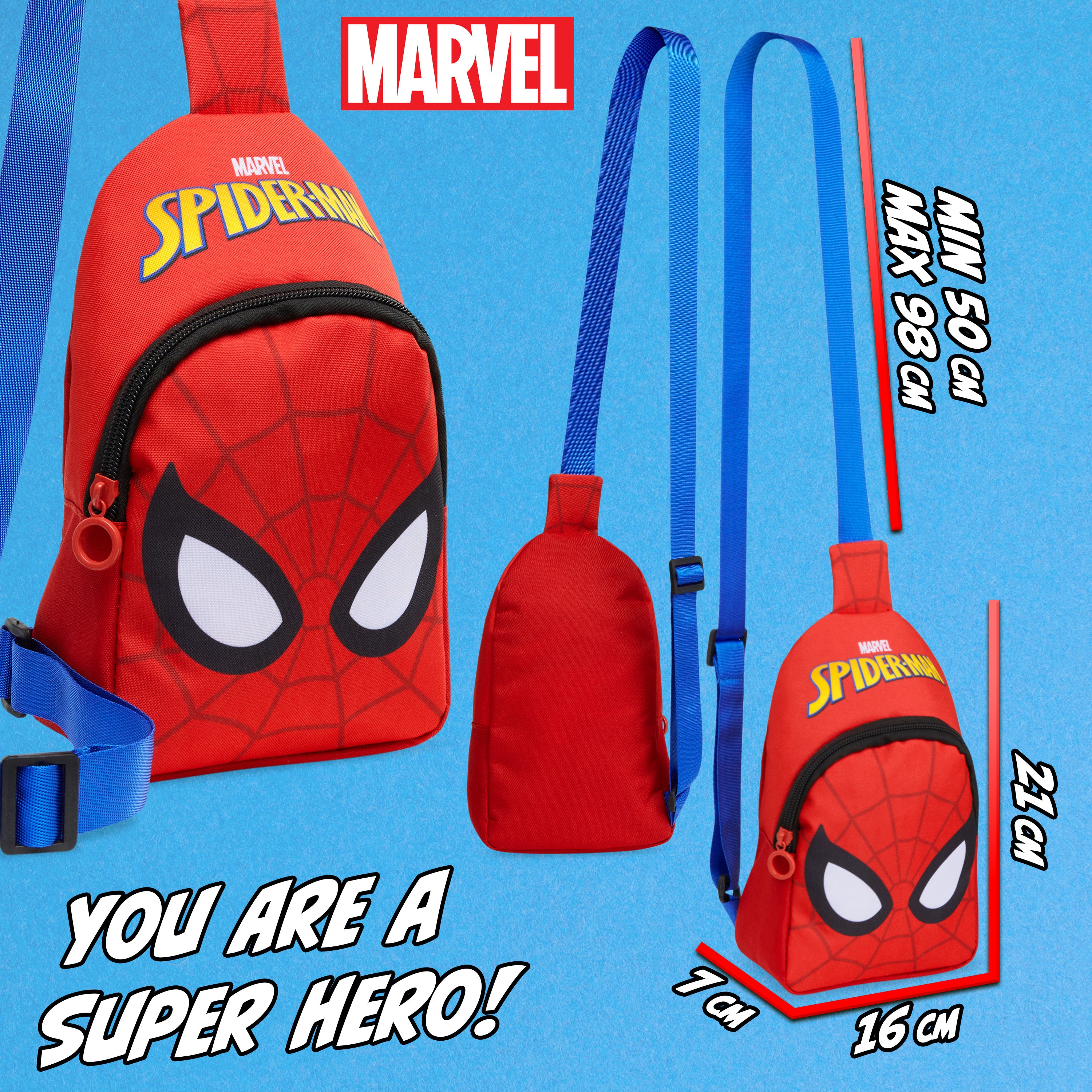 Marvel Spiderman Boys Crossbody Bag with Adjustable Strap - Get Trend