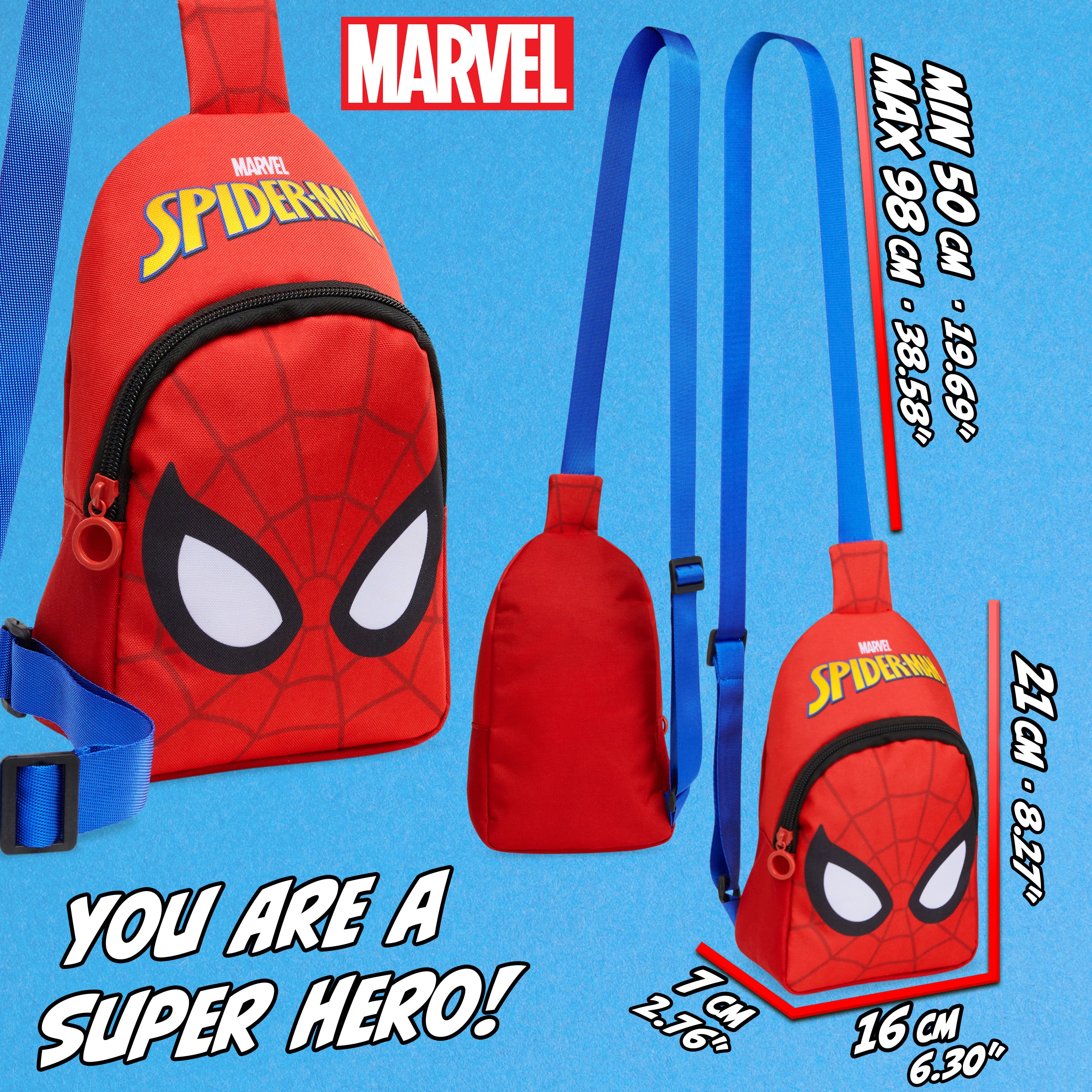 Marvel Spiderman Boys Crossbody Bag with Adjustable Strap - Get Trend