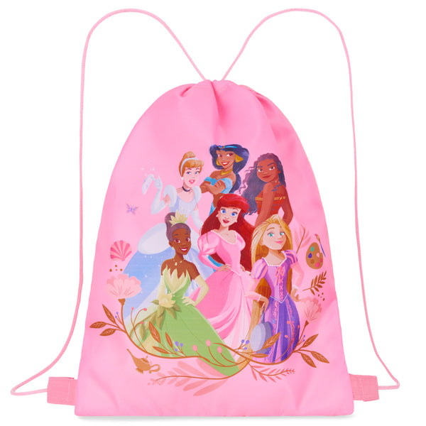 Disney Kids Drawstring Bags, 29 x 38cm Swimming Bag with Airflow Vent - Princess - Get Trend