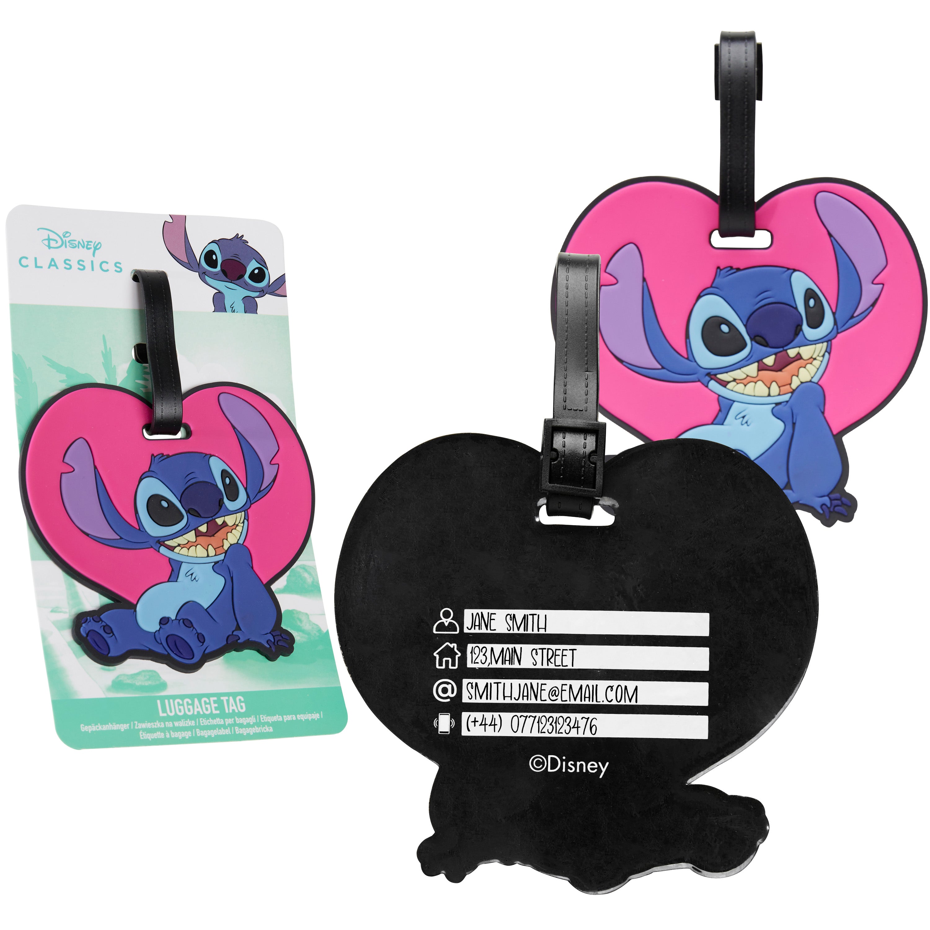 Disney Luggage Tags for Suitcase, Baggage Identification for Travel - STITCH - Get Trend