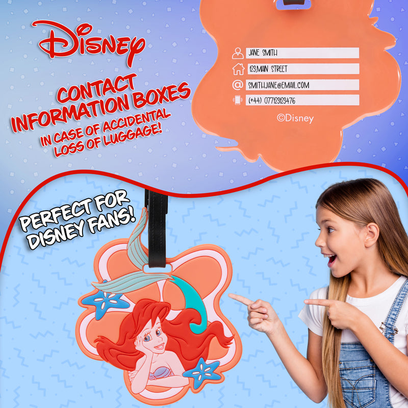 Disney Luggage Tags for Suitcase, Baggage Identification for Travel - ARIEL - Get Trend