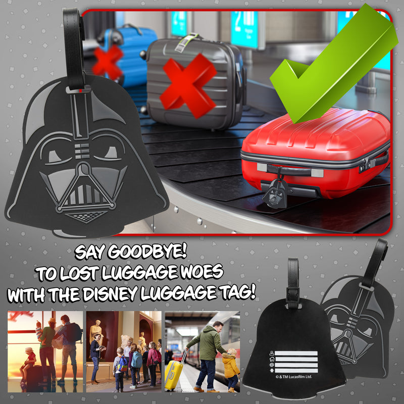 Disney Luggage Tags for Suitcase, Baggage Identification for Travel - Darth Vader - Get Trend
