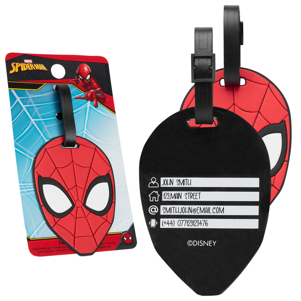 Marvel Luggage Tags for Suitcase, Baggage Identification for Travel Name Address (Red Spiderman)