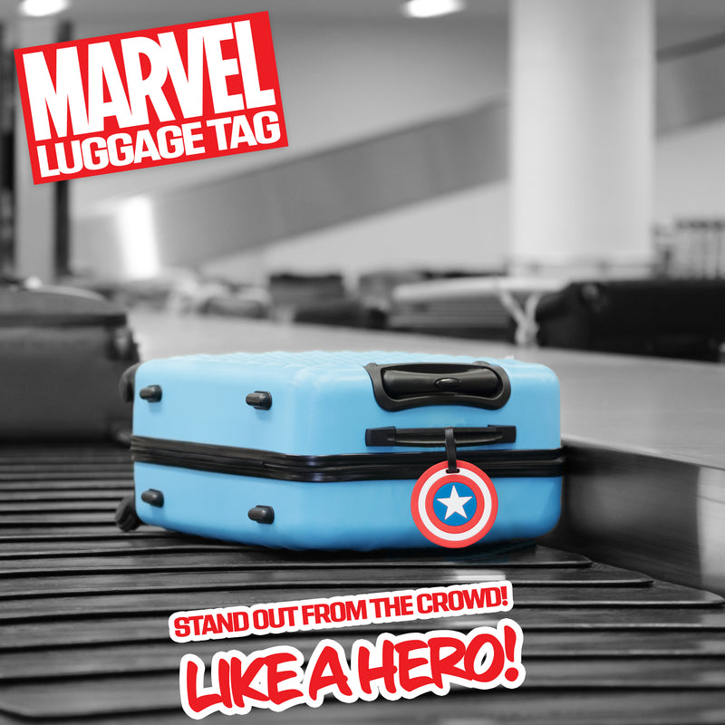 Marvel Luggage Tags for Suitcase, Baggage Identification for Travel Name Address (Red Captain America) - Get Trend