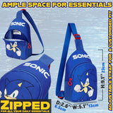 Sonic The Hedgehog Crossbody Bag Boys Teens Sling Bag Adjustable Strap Chest Bag