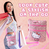 Hello Kitty Crossbody Bag for Girls - Adjustable Strap 2 Pockets - Gifts for Girls