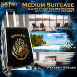 Harry Potter Hard Shell Suitcase, 67 x 42 x 25cm, 60L Capacity, 4 Wheels Combination Lock - Travel Essentials (M/67cm - 60L, Black)