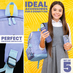 Disney Stitch Backpack School Supplies Set 5 Pieces with Rucksack Swimming Bag Pencil Case Water Bottle and Keyring Back to School Stitch Gifts - Get Trend