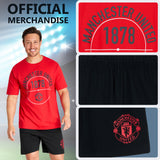 Manchester United Mens Pyjamas Set, PJs Shorts and T-Shirt Man United Gifts for Men - Get Trend