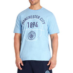 Manchester City FC Mens Pyjama Set, T-Shirt and Pyjama Shorts for Men - Get Trend