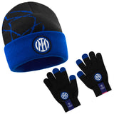 Inter Milan F.C. Boys Winter Hat and Gloves Kids Teenagers Winter Accessories Set - Boys Football Gifts