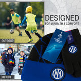 Inter Milan F.C. Boys Winter Hat and Gloves Kids Teenagers Winter Accessories Set - Boys Football Gifts