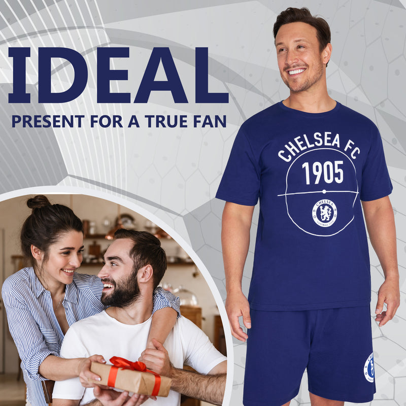 Chelsea Mens Pyjamas Set, 2 Piece T-Shirt and Short PJs - Get Trend