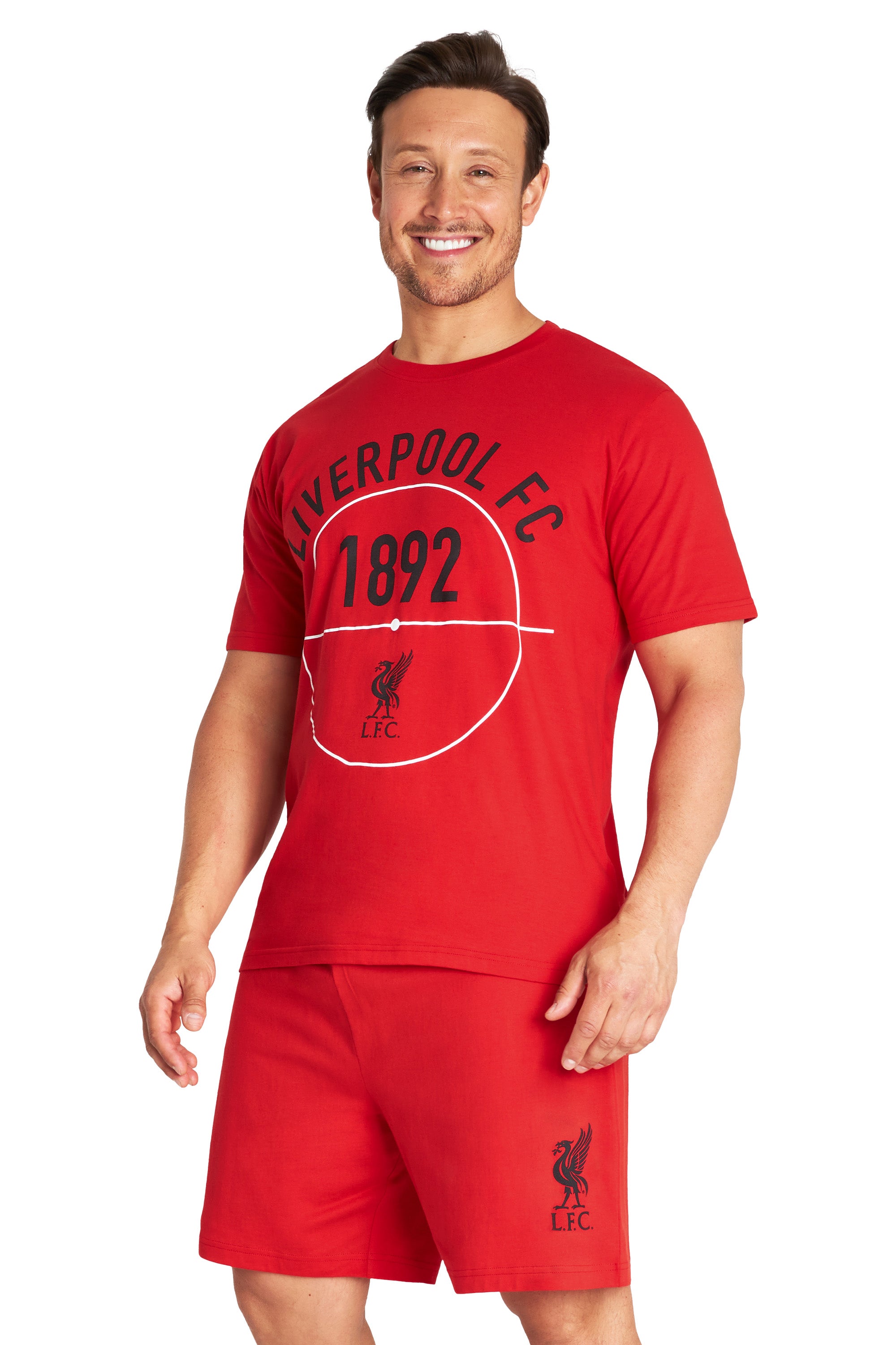 Liverpool FC Mens Pyjamas Set,  Nightwear Shorts & T-Shirt for Men - Get Trend