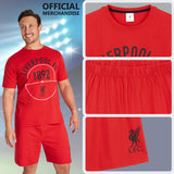 Liverpool FC Mens Pyjamas Set,  Nightwear Shorts & T-Shirt for Men - Get Trend