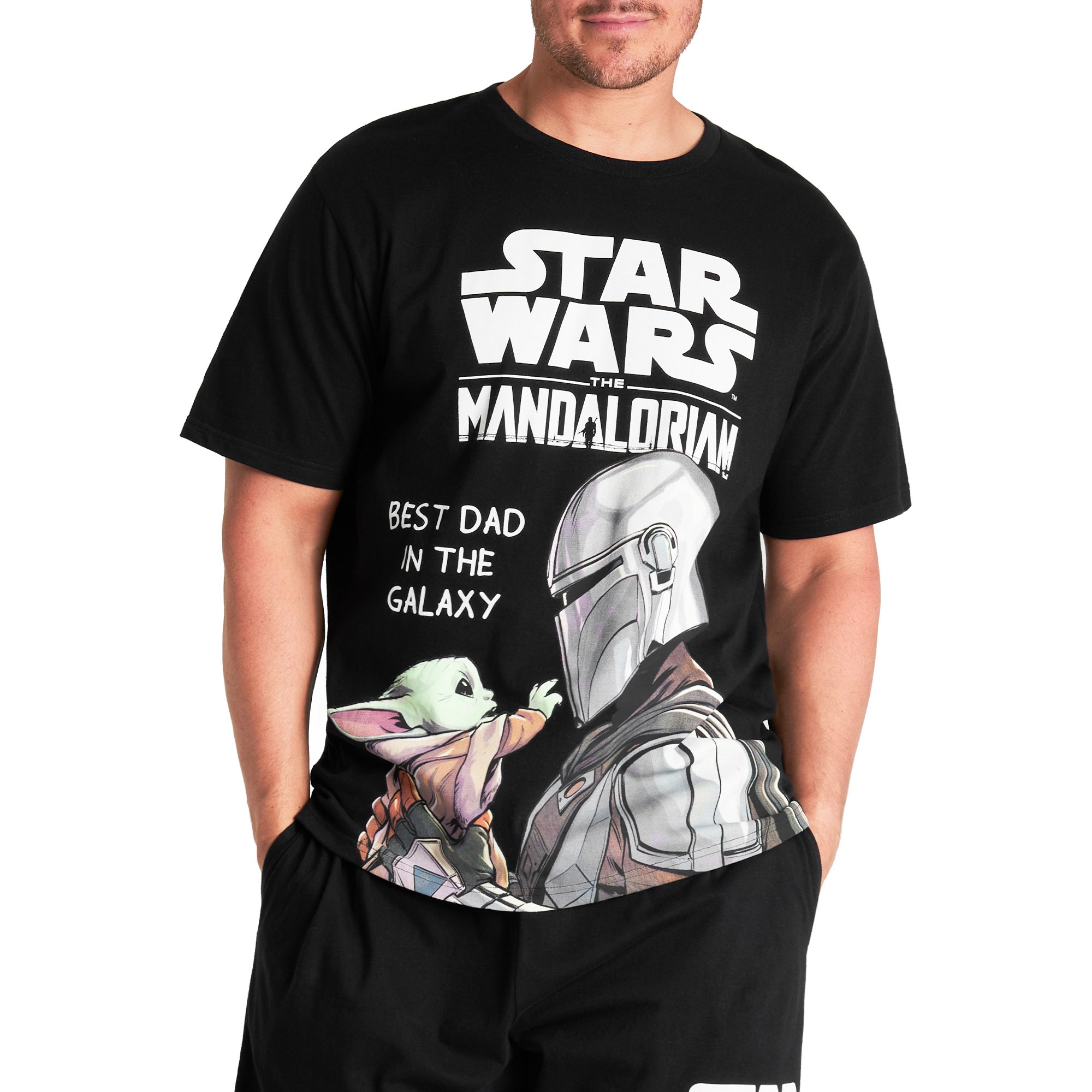Disney Star Wars Mens Short Pyjamas Set, Dad Loungewear - Baby Yoda - Get Trend