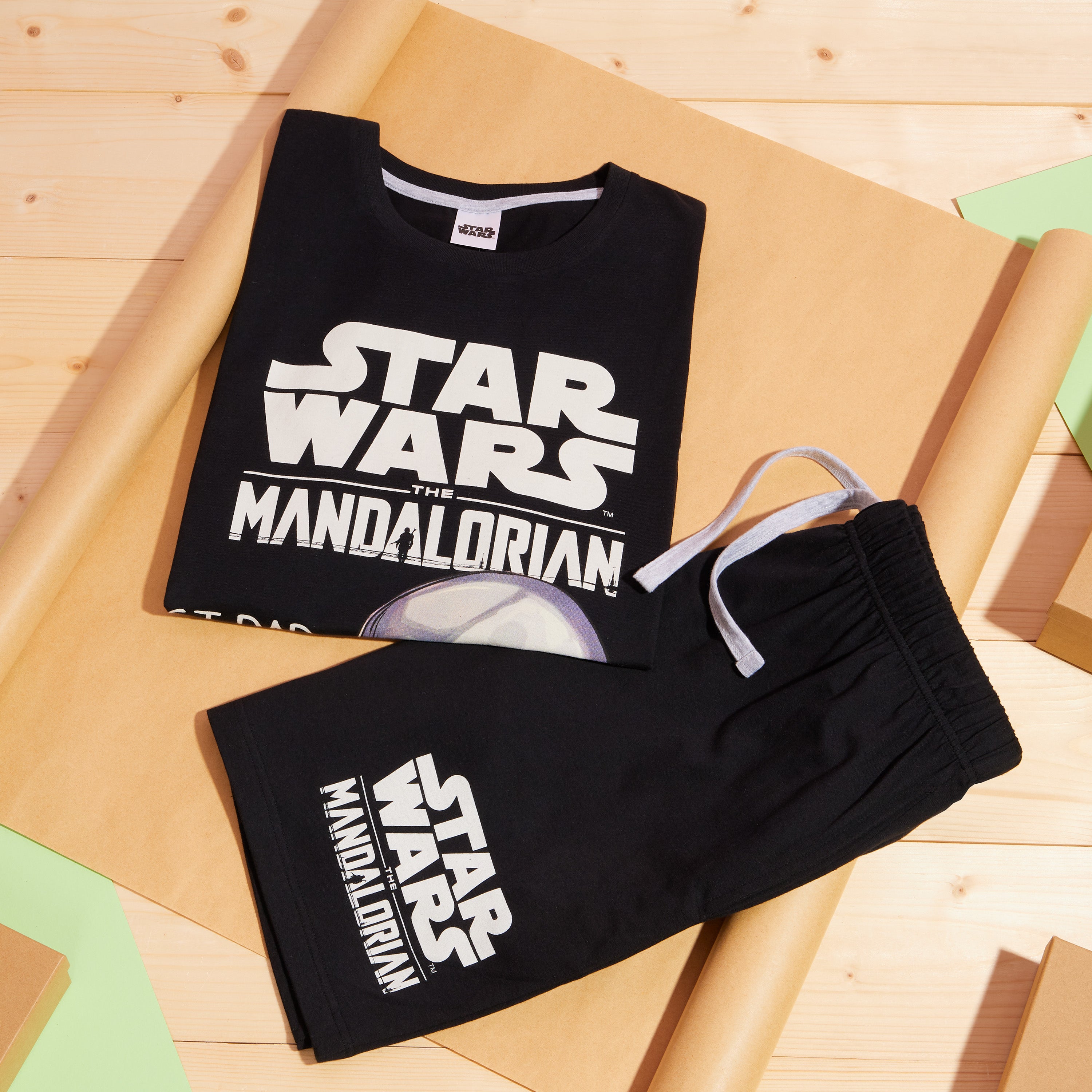 Disney Star Wars Mens Short Pyjamas Set, Dad Loungewear - Baby Yoda - Get Trend